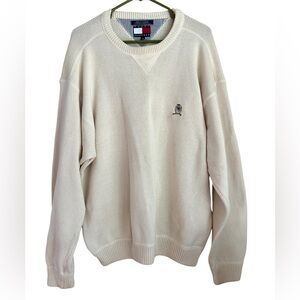 Vintage Tommy Hilfiger XL Grandpa Cable Knit Crewneck Sweater